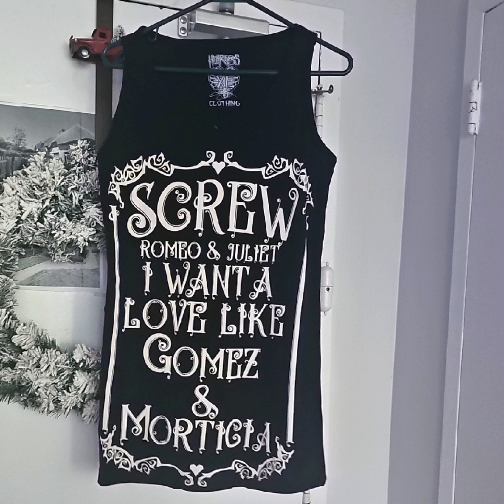 Black Graphic Tank Top - Gothic Style